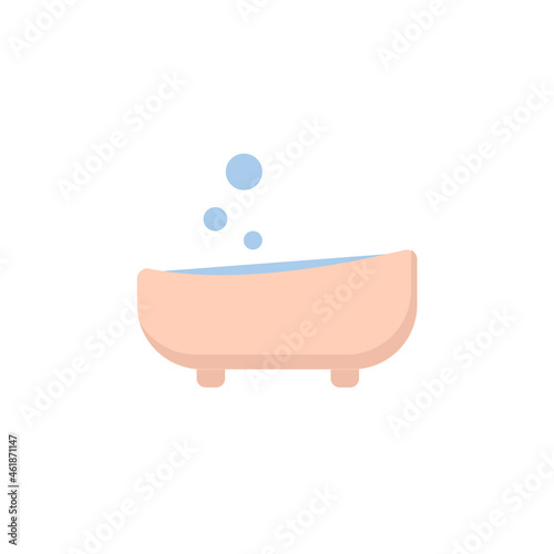 bath isolated illustration. bath flat icon on white background. bath clipart.