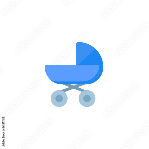 baby carriage isolated illustration. baby carriage flat icon on white background. baby carriage clipart.