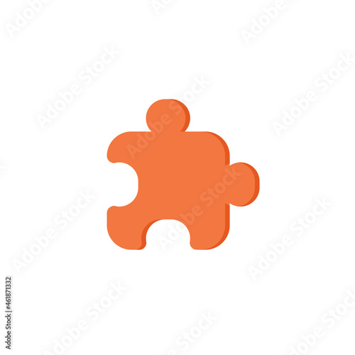 Puzzle isolated illustration. Puzzle flat icon on white background. Puzzle clipart.