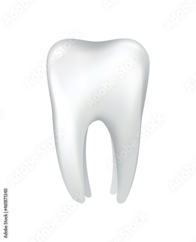 White shining human tooth. Dental medical icon. Stomatology clinic symbol. Teeth protection  oral or tooth care. Teeth restoration