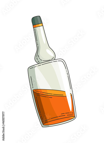 Slika na platnu Whiskey realistic bottle