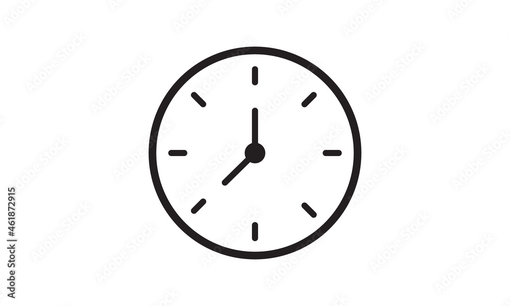 Clock vector icon on a transparent background Clock vector icon on a transparent background