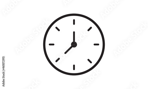 Clock vector icon on a transparent background