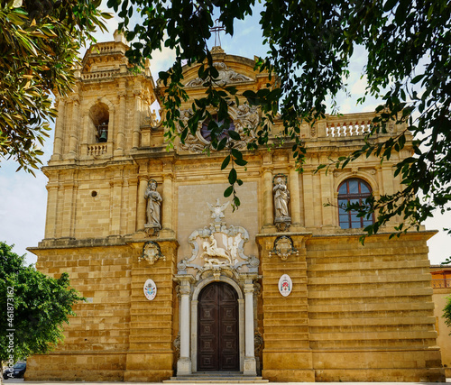 Mazara del Vallo cathedral view on a sunny day, Trapani, Sicily, Italy