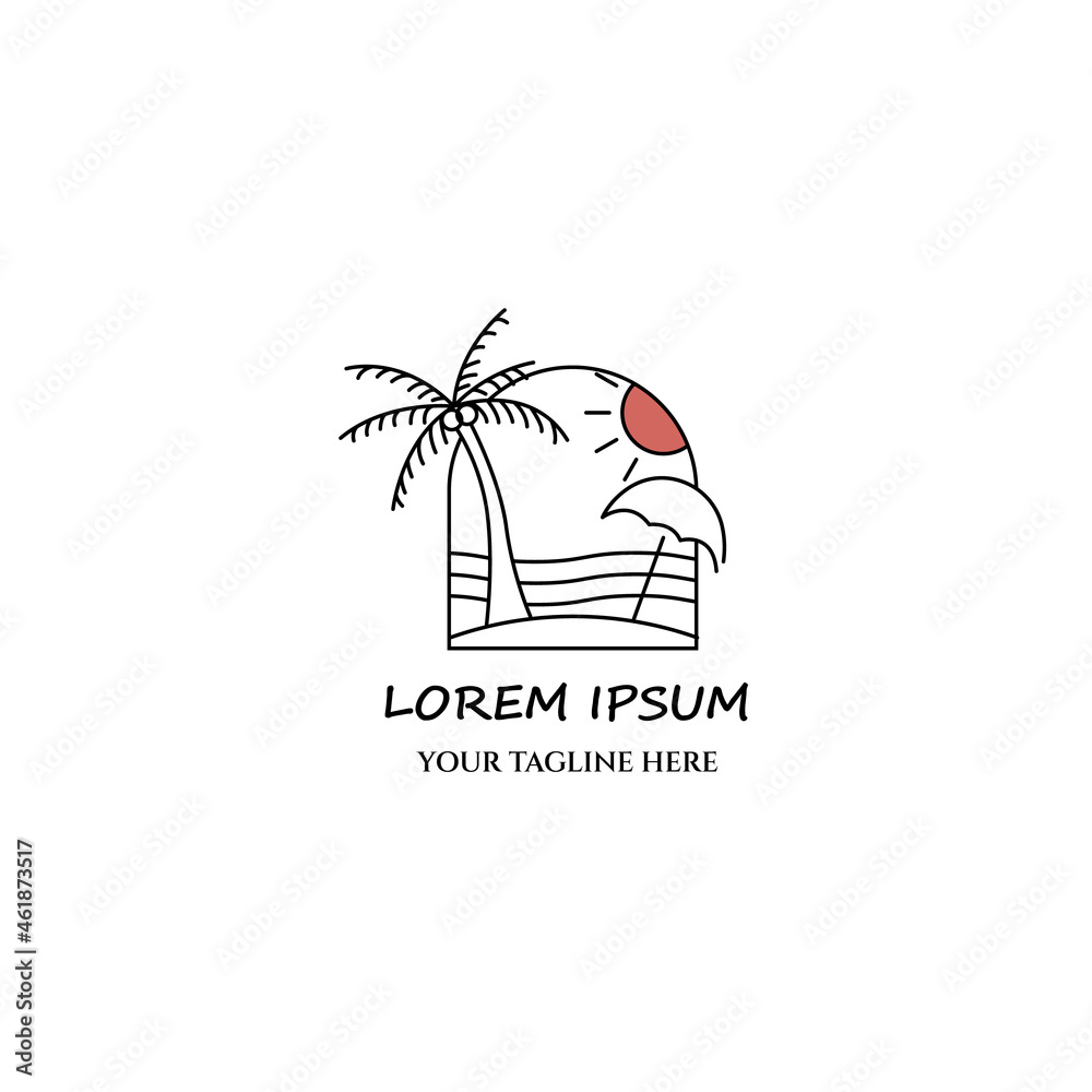 © Hsn42 - summer logo design line art tropical holiday © Hsn42 - summer logo design line art tropical holiday