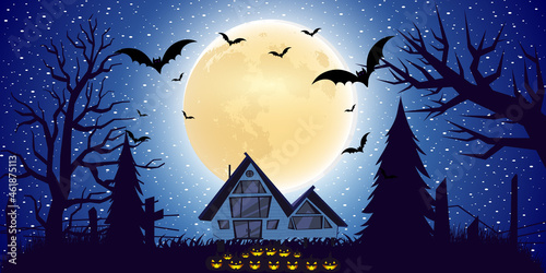 Halloween background with gradient light in flat design
