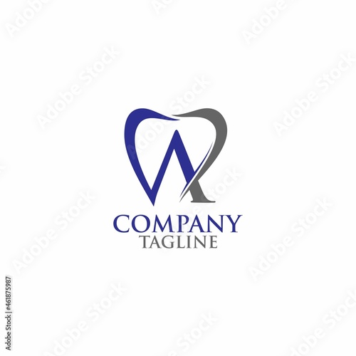 letter a dental logo design