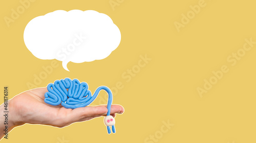 Human brain with socket. Me...