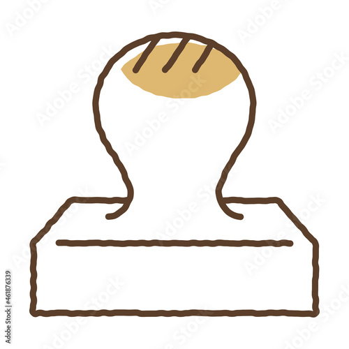 かわいい手描き風の膨らんだ餅のアイコン　Cute hand-drawn rice cake icon