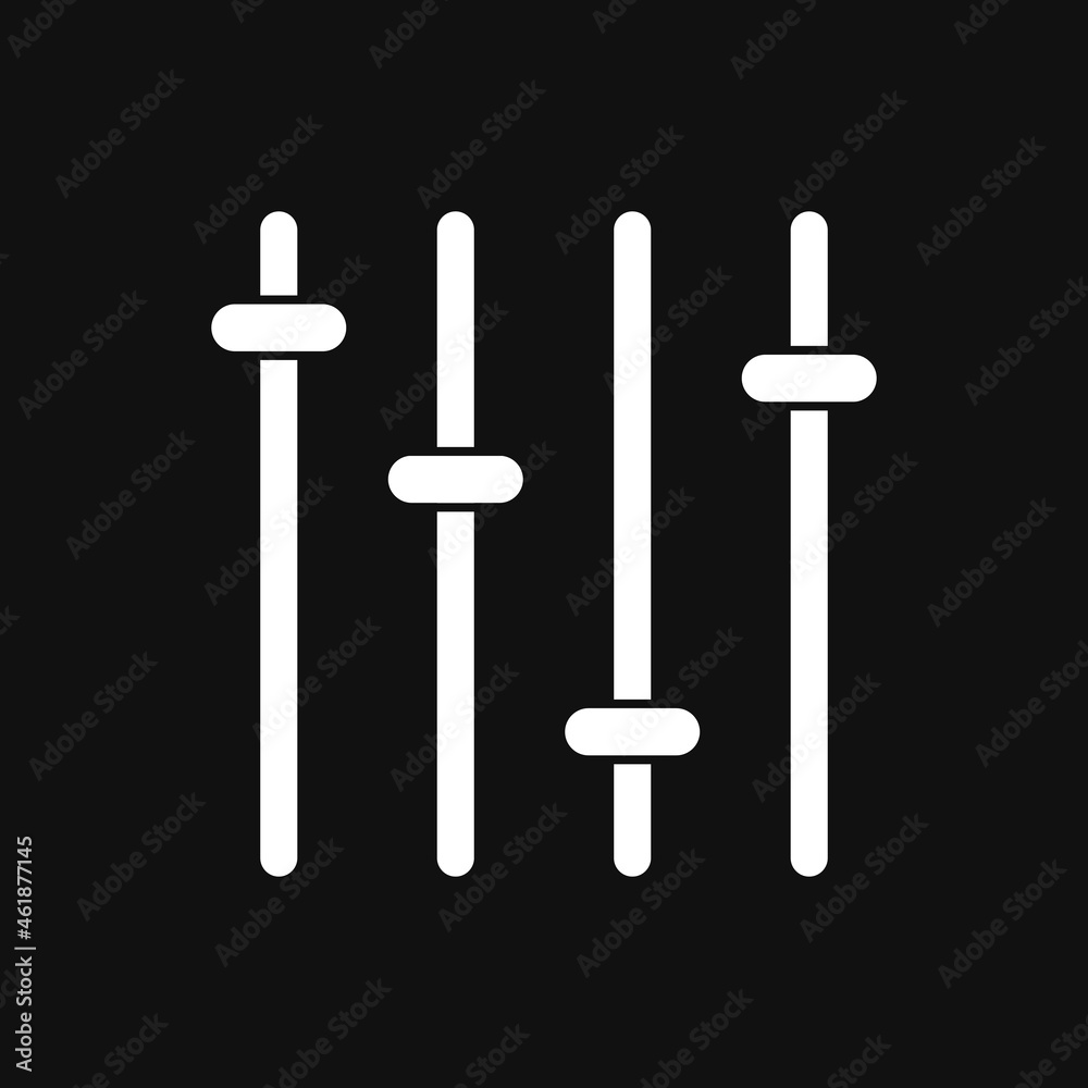Equalizer icon on grey background Equalizer icon on grey background