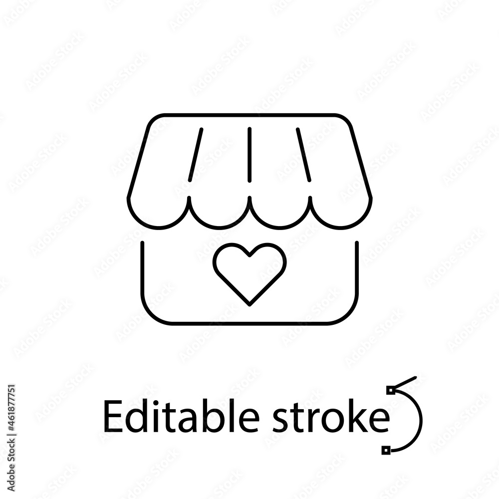 Sex shop outline icon. Adult store. Editable stroke. Isolated vector stock illustration Sex shop outline icon. Adult store. Editable stroke. Isolated vector stock illustration