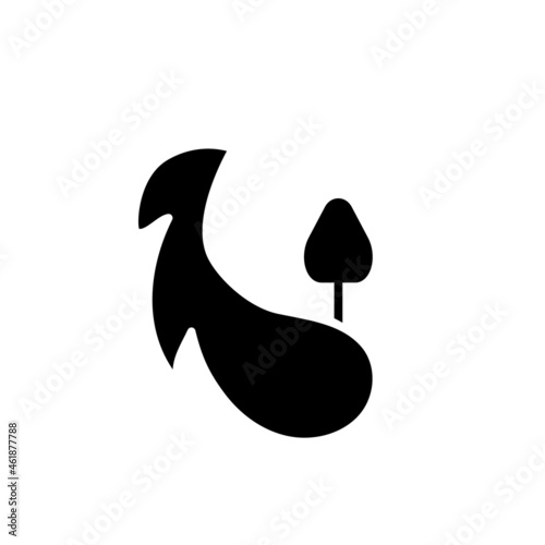Vibrator with fluffy tail glyph icon. Adult toy. Sex shop. Black filled symbol. Isolated vector illustration