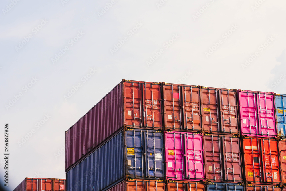 Fototapeta premium Industrial container yard for logistics, import and export businesses