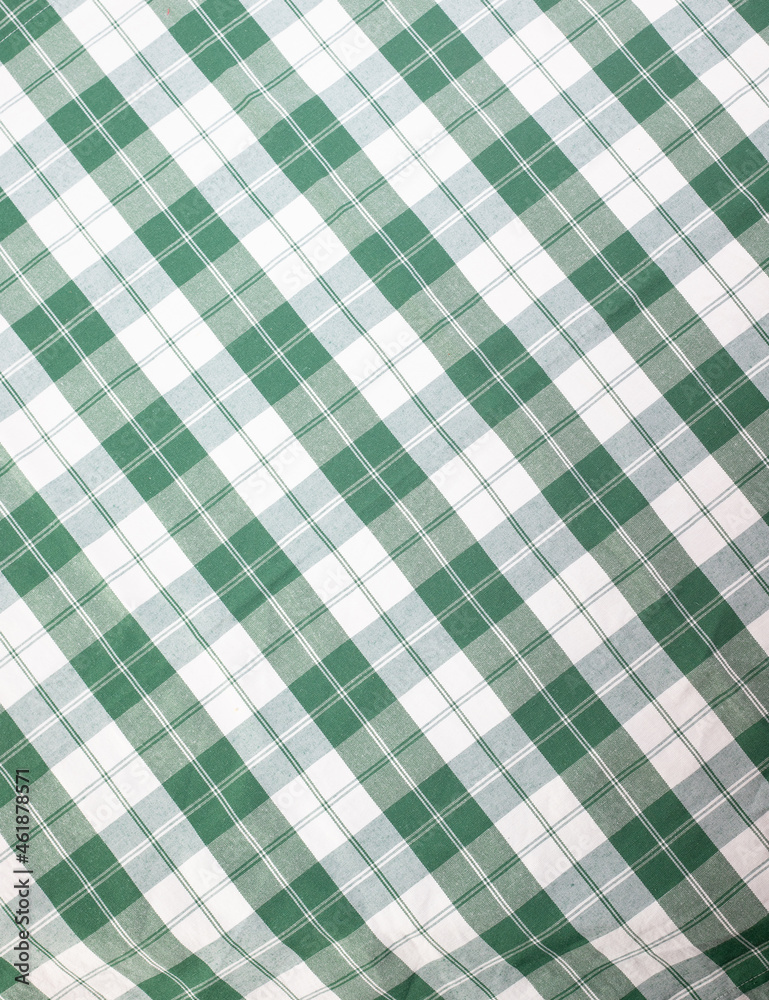 Background from checkered green and white fabric. Background from checkered green and white fabric.