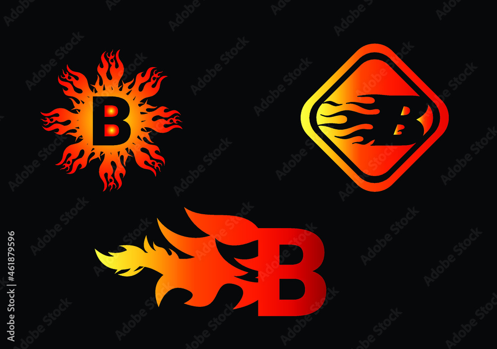 Fire B Letter Logo And Icon Design Template Fire B Letter Logo And Icon Design Template