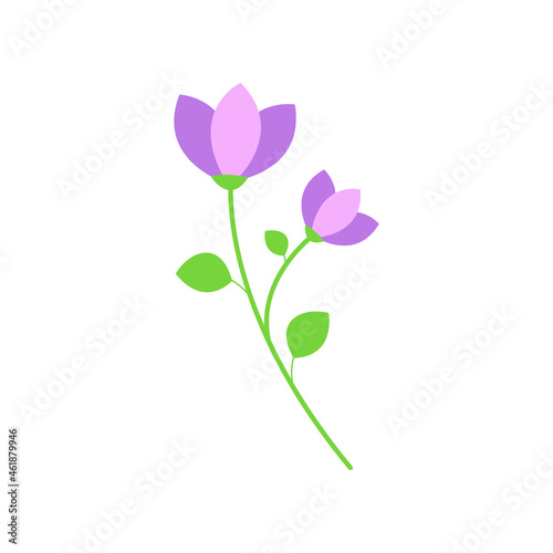 purple tulip flower vector illustration design on white background
