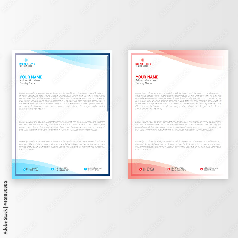 Corporate Creative Modern Letterhead Bundle Design. Template Design. Corporate Creative Modern Letterhead Bundle Design. Template Design.