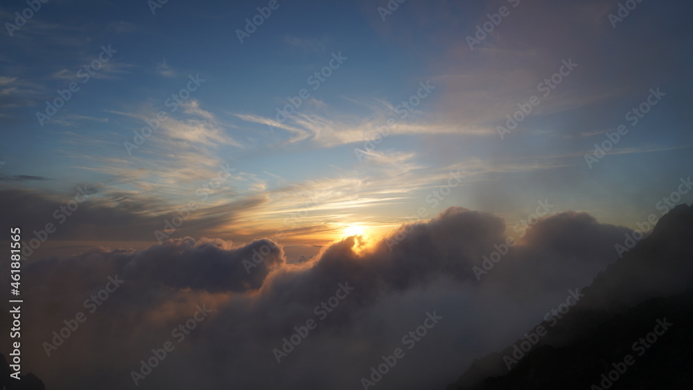 穂高山荘からの夕日