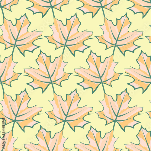 Vecter - maple leaves seamless pattern.