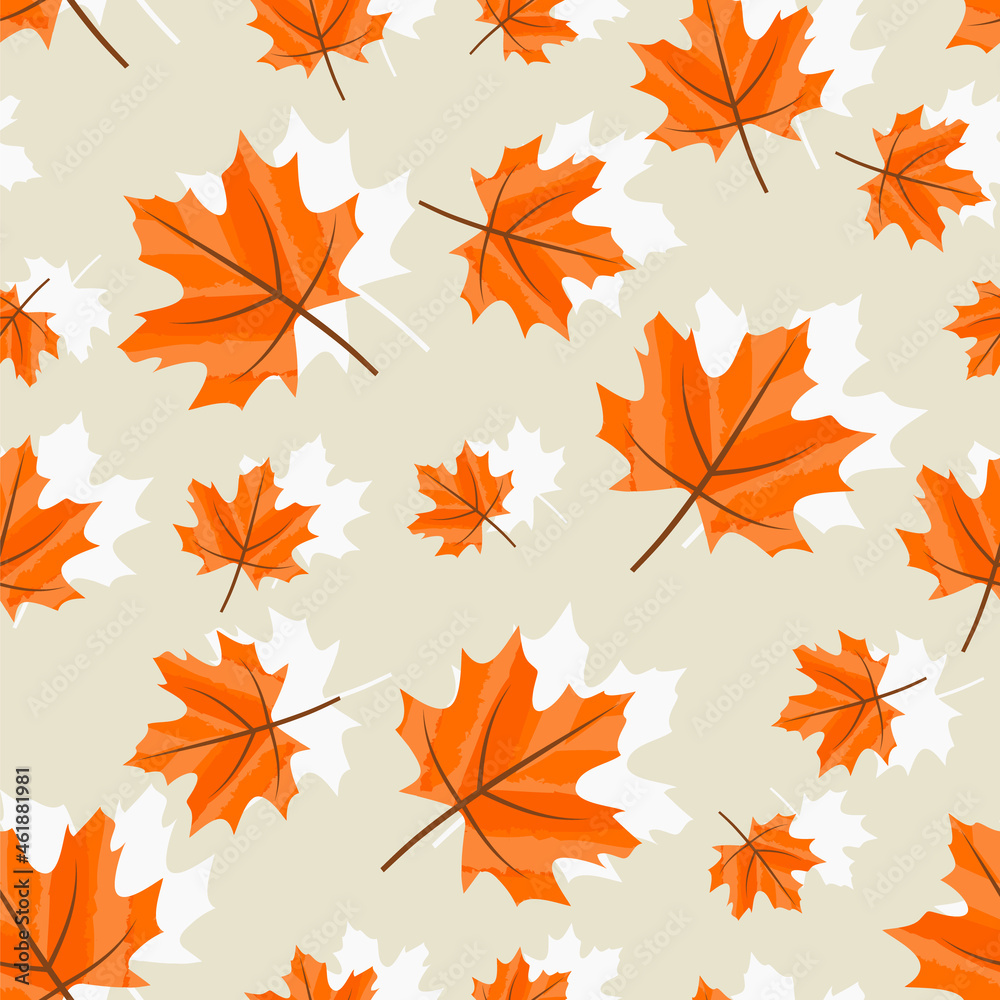 Fototapeta premium Vecter - maple leaves seamless pattern.