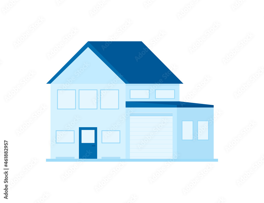 Businessmans hand holding a house. Home rental, property, real estate concept. Vector illustration. Technology concept.