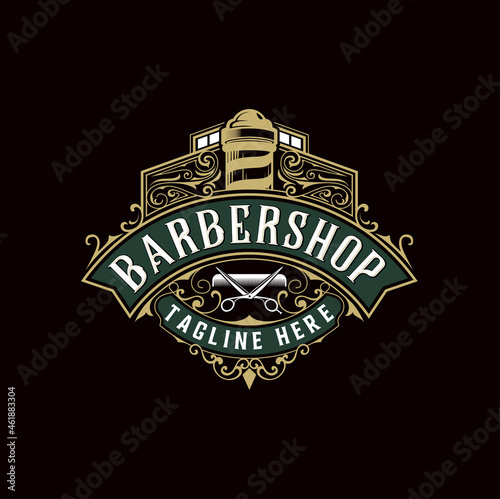 logo emblem ornament for Barbershop.