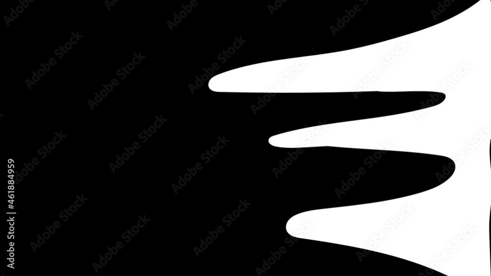 White liquid transition wipe from right to left animation in black background
