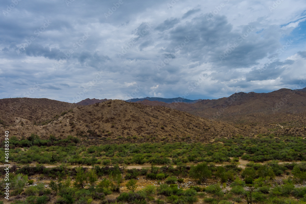 Amazing beautiful panoramic landscape in valley Arizona