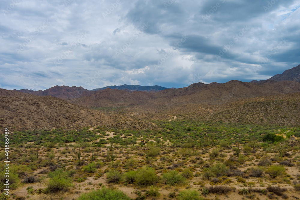 Beautiful panoramic desert landscape wilderness, near Phoenix Arizona