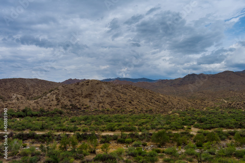 Amazing beautiful panoramic landscape in valley Arizona