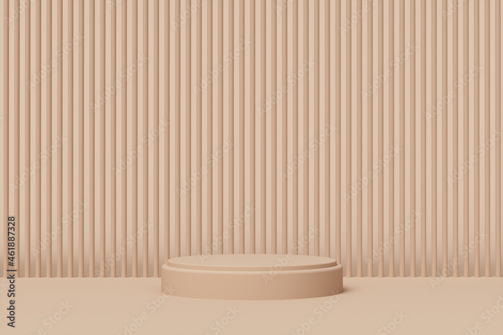 3d platform on paper brown background. Podium for performance or presentation. Empty pedestal. 3d rendering 3d platform on paper brown background. Podium for performance or presentation. Empty pedestal. 3d rendering