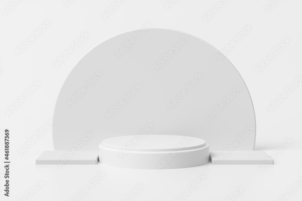 3d platform on white background. Podium for performance or presentation. Empty pedestal. 3d rendering 3d platform on white background. Podium for performance or presentation. Empty pedestal. 3d rendering
