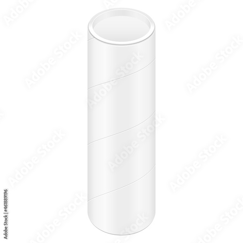 Nockup Cardboard Paper Tube Tubus Cilinder Box Container Packaging. Food, Gift Products. Illustration Isolated On White Background. Mock Up Template Ready For Your Design. Product Packing Vector EPS10