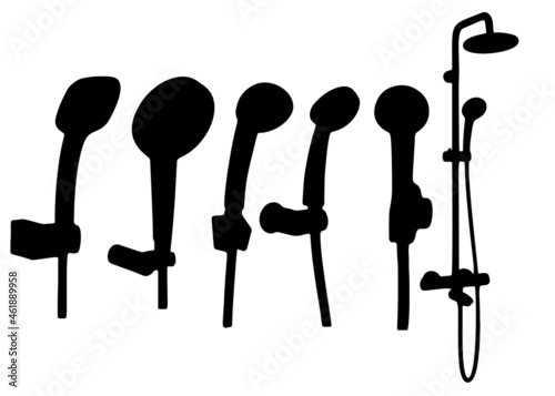 Bathroom shower included. Vector image.