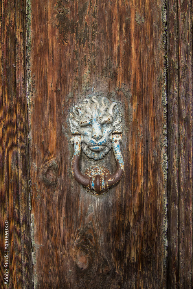 old wooden door whith knocker