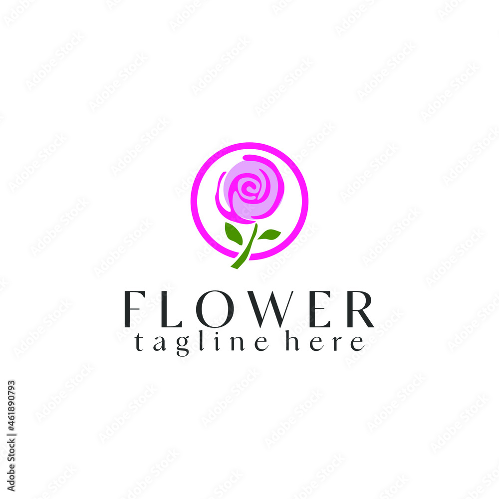 Flower logo template vector. Plant logo concept vector Flower logo template vector. Plant logo concept vector