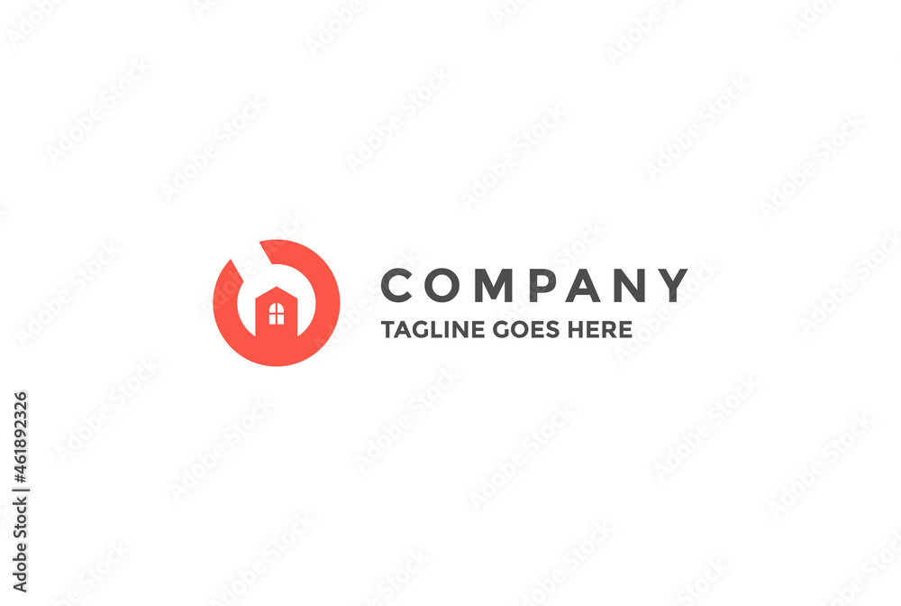 Modern Simple Wrench House for Repair Service Logo Design Vector
