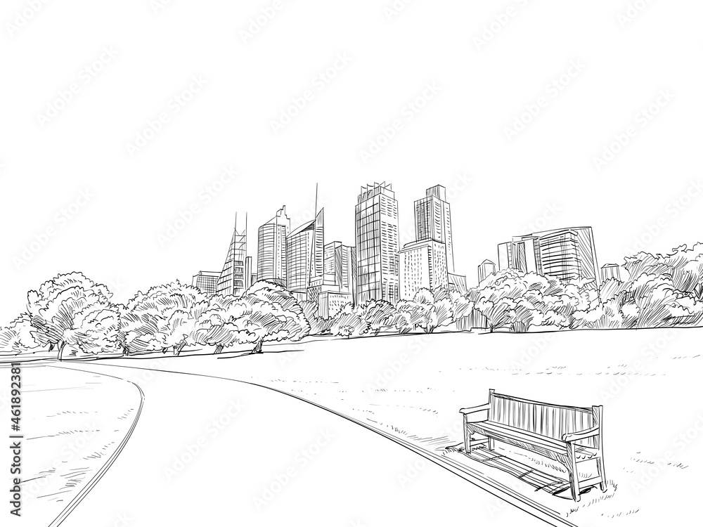 Sydney. Australia. Hand drawn vector illustration.