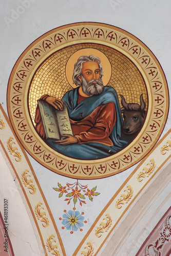 Saint Luke the Evangelist, fresco in the Cathedral of Saint Teresa of Avila in Bjelovar, Croatia