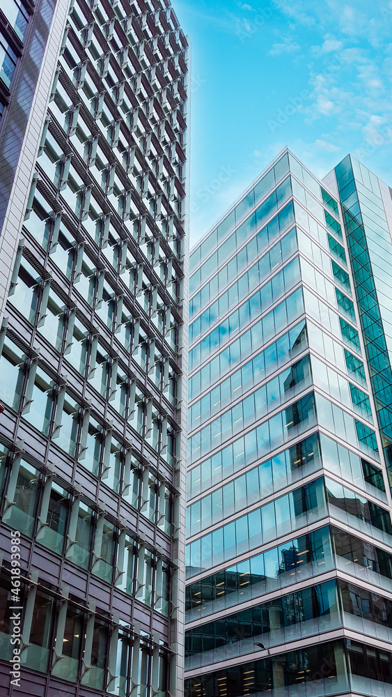 Modern, contemporary office buildings in the London financial district Modern, contemporary office buildings in the London financial district