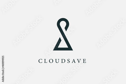 infinity shape in form of lock or keyhole, Concept of personal data protection. App security. Flat vector icon.