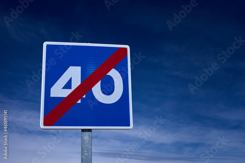 end of maximum recommended speed traffic signal 40 kmh mph photo