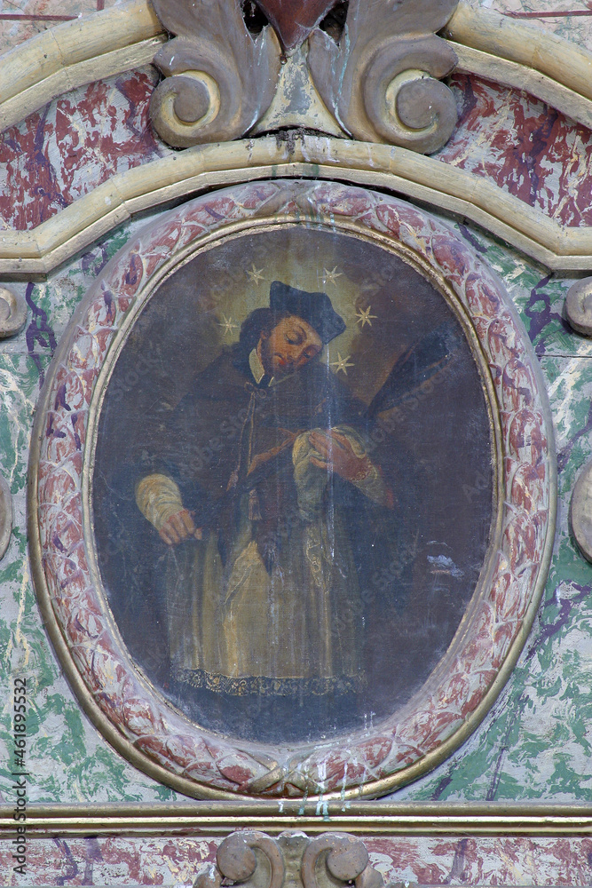 Saint John of Nepomuk, altar of the Nativity in the church of Saints Nicholas and Vitus in Zazina, Croatia