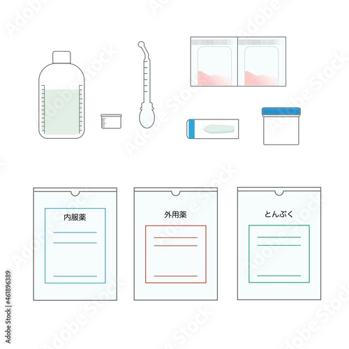 子供用の処方薬と薬袋セット