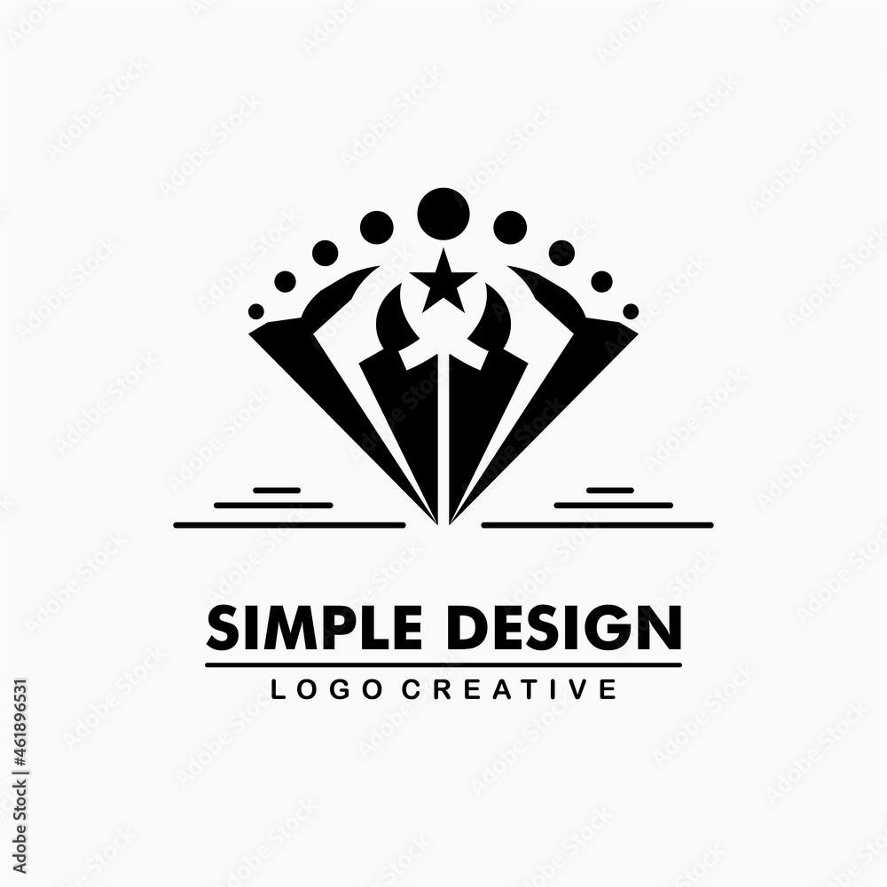 Fototapeta premium shining black diamond icon. simple and creative logo. Abstract business logo icon design template