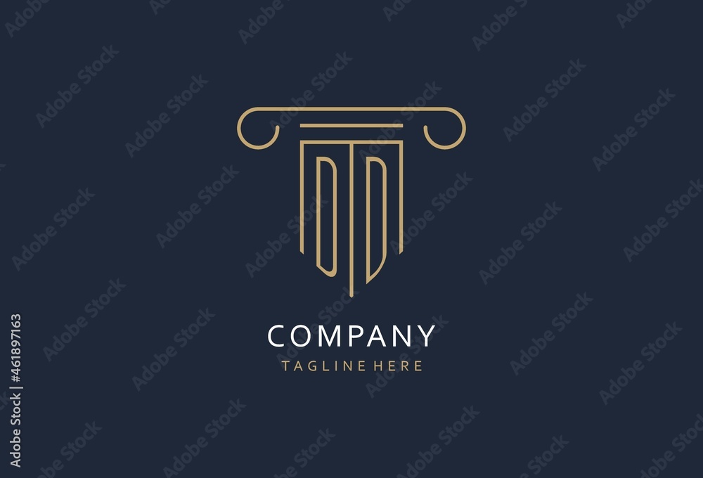 DD initial with pillar shape logo design, creative monogram logo design ...