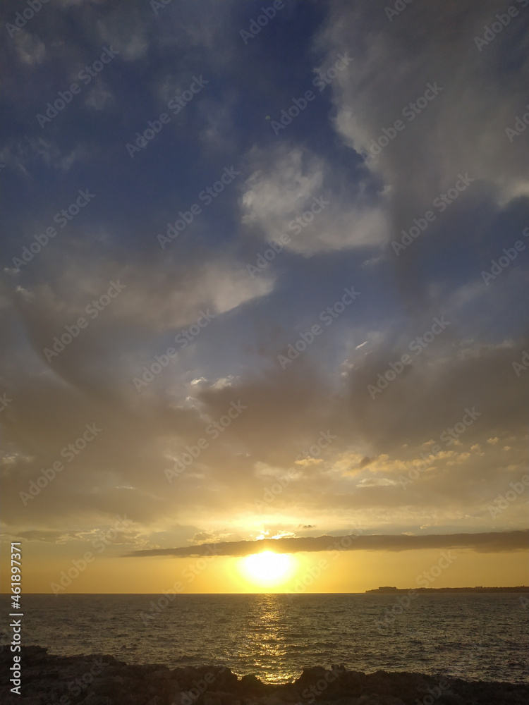 sunrise in summer in menorca, balearic islands