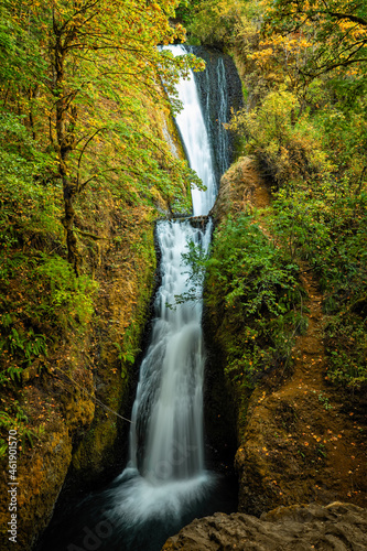 Bridal Veil Falls is a waterfall located on Bridal Veil Creek in the Columbia River Gorge in Multnomah County  Oregon  United States.