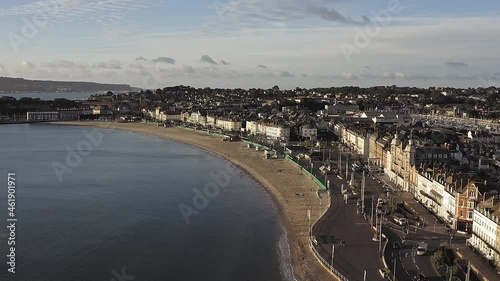 Weymouth Seafront aerial from the Georgian period a popular English seaside resort in Dorset.