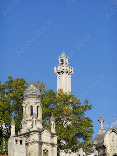 Architectural elements of the Saint Pierre cemetery in Marseille